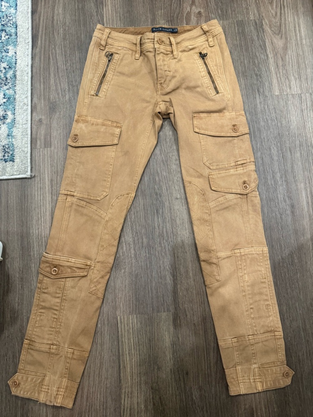 Ralph Lauren Women’s Tan Cargo Pants with Zip Front Pockets NEVER WORN